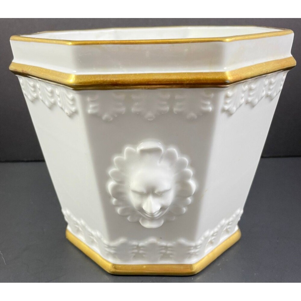 Vista Alegre Mottahedeh Flower Cache Pot Planter Jardiniere Portugal Hexagon